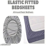 Pure white floral double bedsheet set, elastic fitted with 2 pillow covers, 90x90" and 72x78", 220TC cotton for summer, by PK Retails