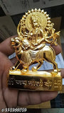 Metal Maa DurgaSherawali IdolStatueMurti for Puja, 11 cm x 7 cm x 2 cm, ideal religious gift item