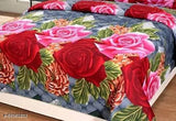 Double bed king size 9090 comforter set with pink and red roses pattern