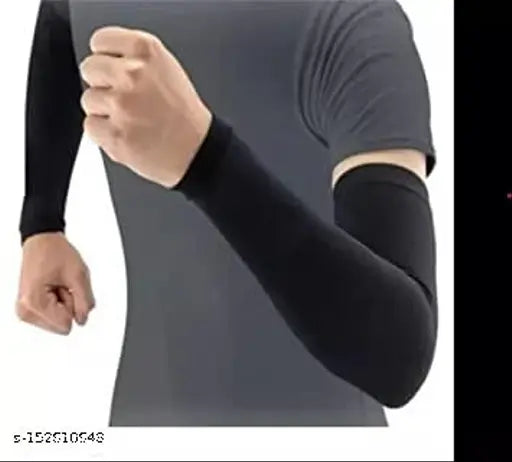 Stylish men's black cotton baseball cap (Pack-1), onesize combo pack with fingerless arm sleeves, modern caps for men and women from India