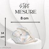 Resin white angel statue for home & garden, elegant sleeping baby angel decor piece