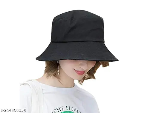 Black cotton balaclava cap for girls - trendy, solid design by Indian brand