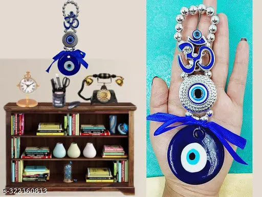 Om Blue Nazar Battu for home decor: Protective Evil Eye by Geeta Enterprises
