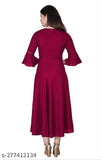 Rayon Anarkali kurti with bell sleeves, solid combo, three-quarter length, M (Bust Size: 38 in), India origin