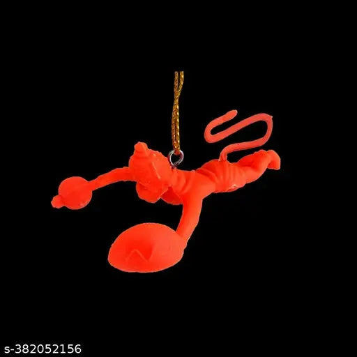 Orange Flying Hanuman car net, handcrafted Indian decor item