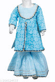Little dream cotton A-line sharara kurta for baby girl, printed with vibrant patterns, perfect for playtime and special occasions (sizes: 12-18M, 18-24M, 2-3Y, 3-4Y, 4-5Y, 5-6Y, 6-7Y)