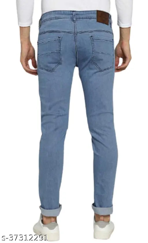 Polycotton slim fit jeans for men, attractive washed denim, size 28/30/32/34 (India origin)