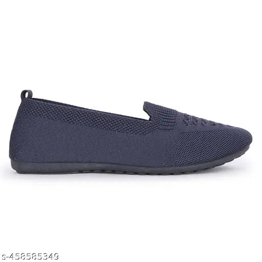 Dark blue knit fabric gym walking shoes, casual winter wear