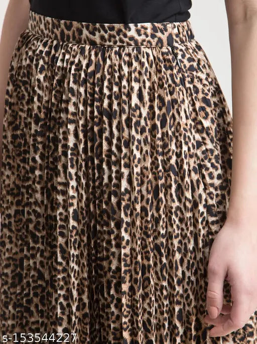 Casual glamorous printed net western skirt for women, crepe fabric, size 26-38, Indian origin