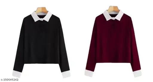 Premium long sleeve cotton T-shirts, Pinovo Women's solid color, perfect for everyday casual wear