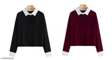 Premium long sleeve cotton T-shirts, Pinovo Women's solid color, perfect for everyday casual wear