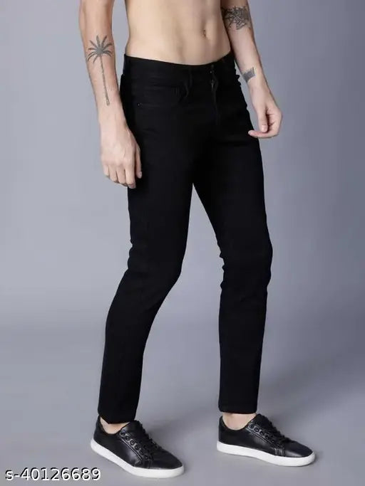 Solid denim 100% pure men's jeans - Fancy Modern fit, size 28/30