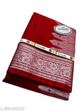 Trendy silver zari banarasi satin saree, vibrant paisley border pattern, 9 yards length