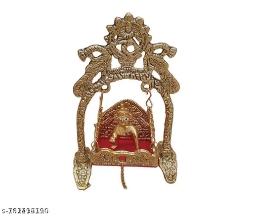 Metal Krishna idol 'Laddu Gopal Ghula Gopal', antique-finished, Indian origin, 0.5cm x 0.5cm x 0.5cm