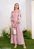 Lycra solid Bollywood-style jumpsuit, long sleeves, India-made fashion apparel