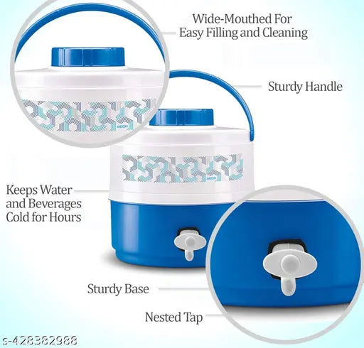 MILTON Plastic Kool Musafir 5000 Insulated Water Jug (Blue, 4.8 L)