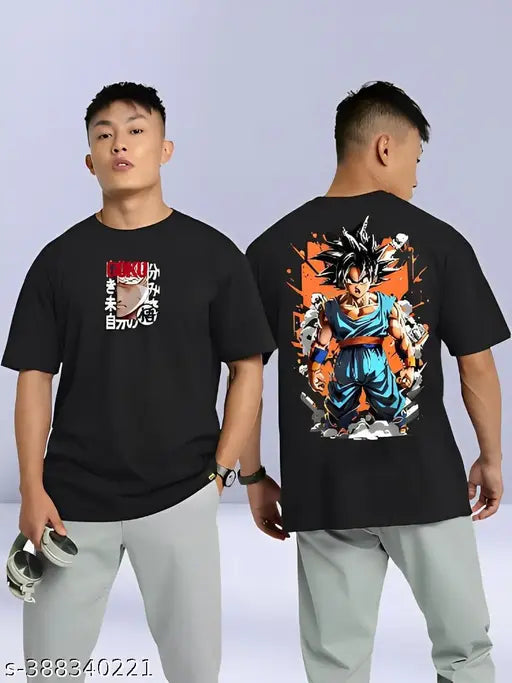 Cotton blend oversized round neck t-shirt for men, breathable and comfortable, suitable for gym, gatherings, parties, and more