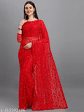 Embellished net saree with matching running blouse, Kashvi Alluring Sarees from India