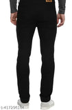 Black slim fit jeans with visible branding