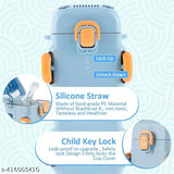Blue Bus Shape Water Bottle, BPA-free ABS & Tritan, Leak-proof, School & Home use, Unique Design, Kids Toy Appearance, 500ml Capacity