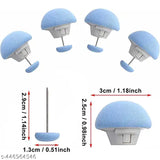 Blue fabric set of 8 duvet clips, non-slip cover with buttons, for blanket or bed sheet fixing, stylish pin design, soft material