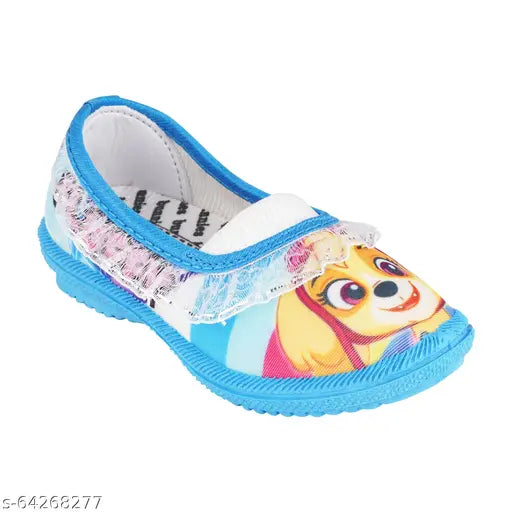 Casual bellies slippers, blue with cartoon character design