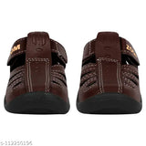 Black strappy sandals with velcro closure for kids