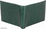 Green two-fold artificial leather wallet for men and boys, featuring 5 card slots, durable faux leather design, and sleek minimalist look