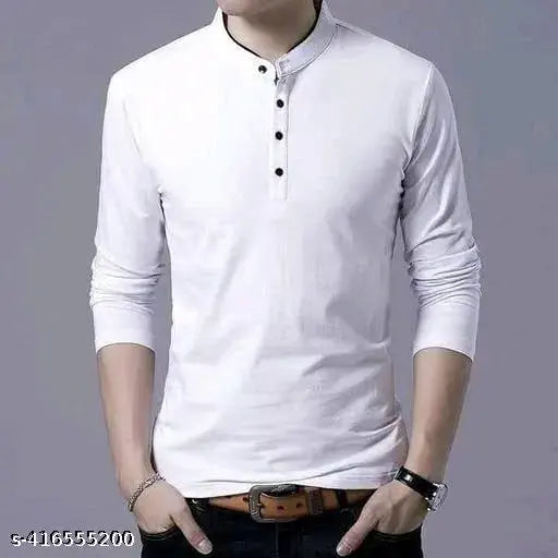 Men's regular fit, solid cotton blend full sleeves t-shirt in multiple sizes (S-XXL)