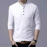 Men's regular fit, solid cotton blend full sleeves t-shirt in multiple sizes (S-XXL)