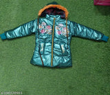Multicolored padded jacket with fur trim and floral embroidery