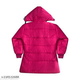 Pink puffer coat, zip closure
