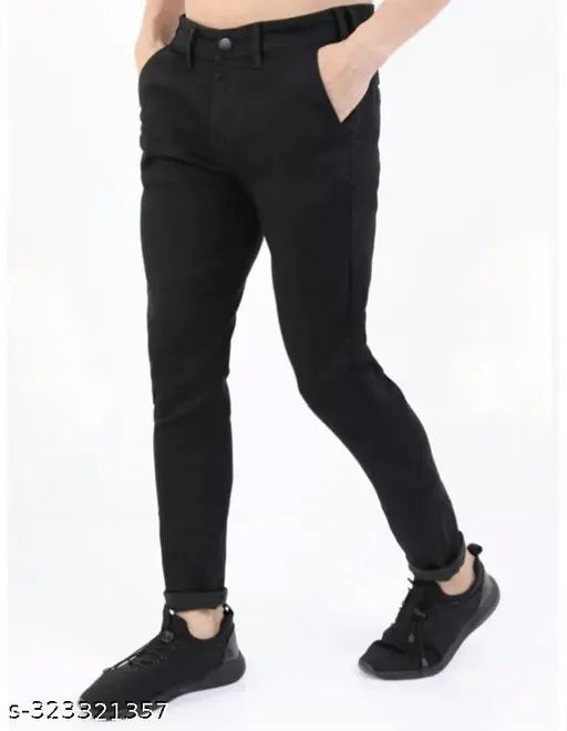 Black denim ruff and tuff jeans, solid black with Indian origins - size 28 (waist 28", length 40", hip 33"), 30 (waist 30", length 40", hip 35"), or 32 (waist 32", length 40", hip 37")