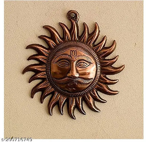 Copper Made Sun Idol Surya Narayan, Vastu product for home protection; 15cmx15cm, place in northeast for study success or north for wealth (India)