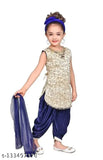 Purple cotton blend Patiala suit set for girls, featuring embroidered diamond stone work and dhoti style patiala. Ideal for parties, weddings, and festivals like Diwali, Navratri, Dussehra, Pongal, Onam, Lohri, Eid, Christmas, etc. Made in India with first-class quality and imported Japanese machine