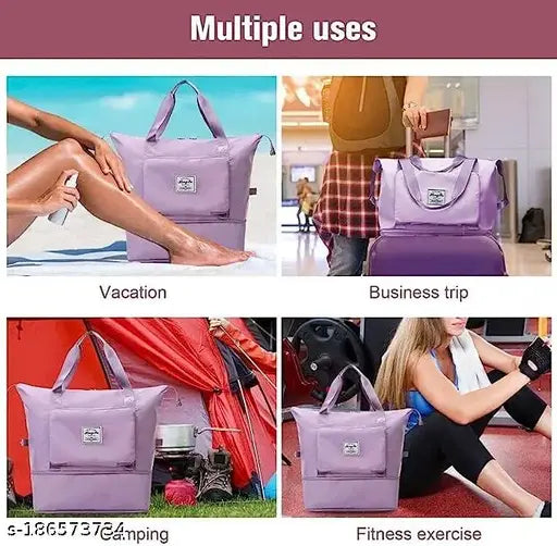 Large capacity waterproof folding travel bag with fixed strap, designer handbag for ladies