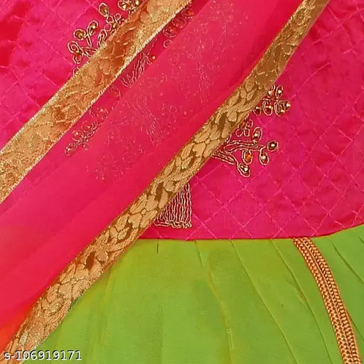 Green satin sleeveless party frock for kids girls