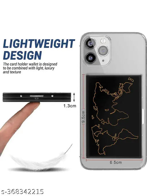 World Map Black 5-compartment Metal RFID Blocking Card Holder for Men and Women, durable and slim design