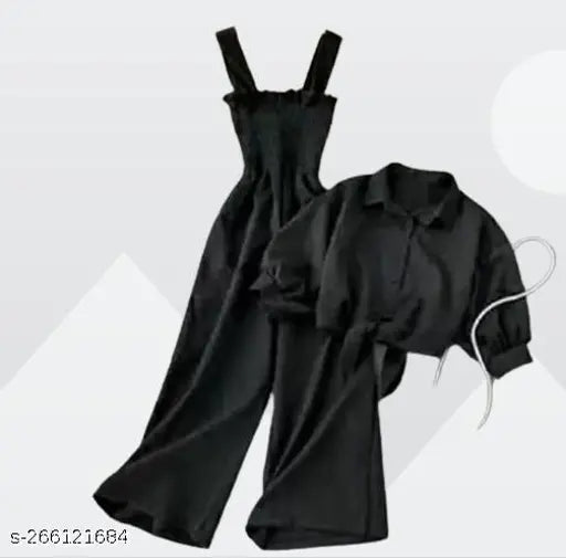 Crepe net women's jumpsuit, trendy S, M, L sizes for a stylish fit, Indian-made