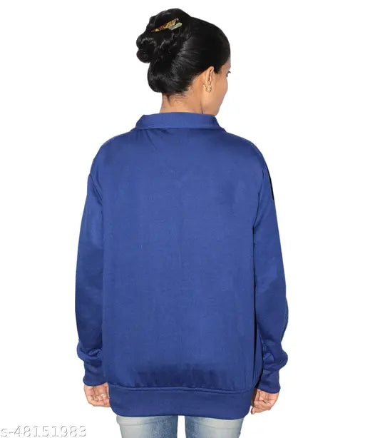 Soft fleece Pretty Fashionista women's sweatshirt, warm yet gentle and skin-friendly, available in sizes L (40in bust, 25in length). Perfect for light winters or summer skin protection. Made in India