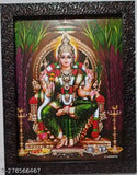 Synthetic resin, 9x12 inches Indian wall photo frame of Lalitha Devi Tripura Sundari Mata for puja decor