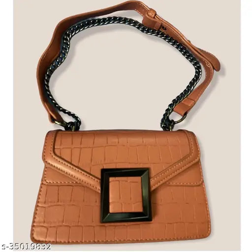 Brown crocodile skin purse with metallic zipper closure