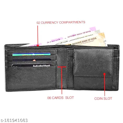 Black panther leather wallet, 5-compartment faux leather accessory, buy one get a free card holder