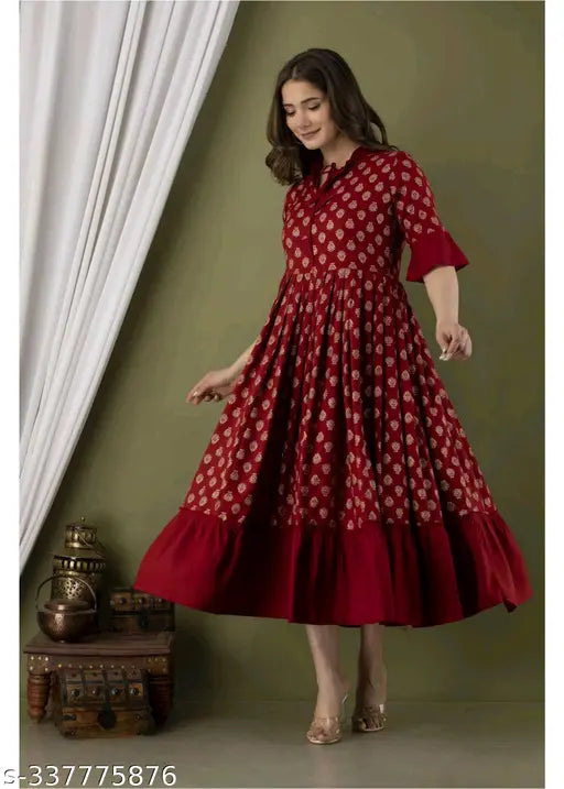 STYLISH MAROON ANARKALI KURTI