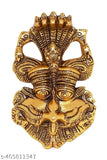 Gold-finish metal Feng Shui showpiece: NAC Narsingh Face, 16cm x 4cm x 10cm, adding spiritual vibrance to home decor, country of origin - India