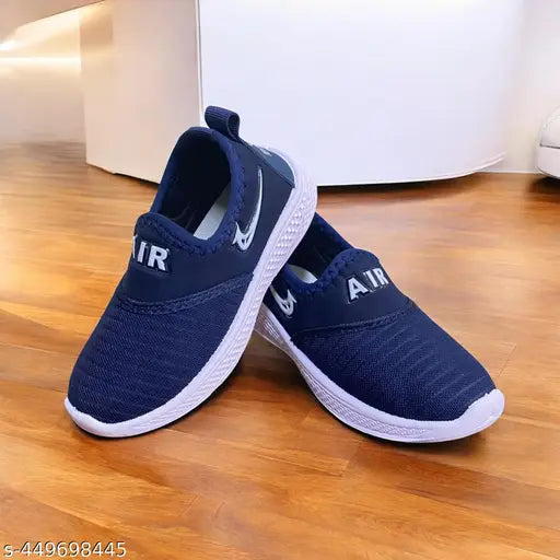 Blue slip-on sneakers for kids, Nike brand