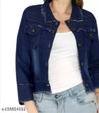 Dark blue denim jacket with visible stitching detail
