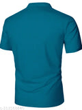 Men's polycotton short-sleeve casual wear t-shirt with printed design, featuring Chinese motifs. India origin. [M: 38in x 27in], [L: 40in x 28in], [XL: 42in x 29in], [XXL: 44in x 30in]