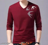 Trendy polycotton long-sleeve solid tee, fashionable Azuvia apparel from India