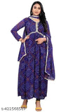 Georgette Trisha heavy-weight less bandhi printed Aaliya gown with less border dupatta set, Indian fashion for women in sizes S-XXXXL